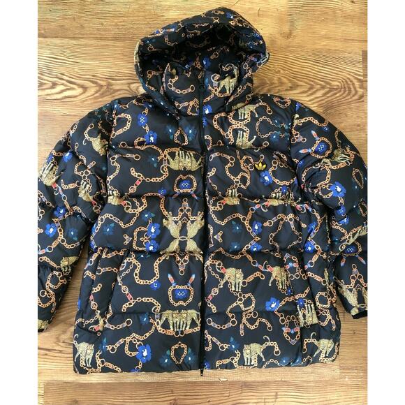 adidas Women's GS Down Fill Puffer Jacket Leopard Chain GD2502 Size L $280 - Picture 7 of 12